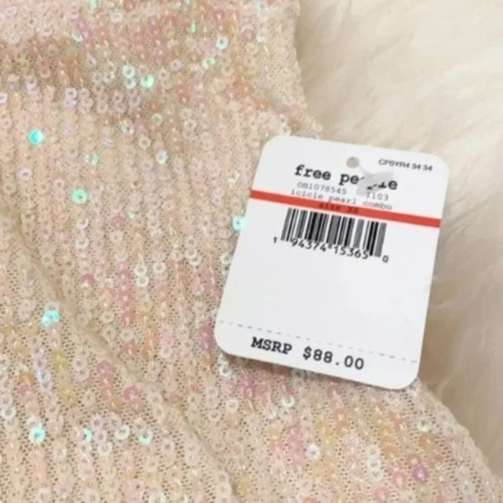 Free People Gold Rush Sequin Pearl Dress. XS,S,M,L - Picture 12 of 15